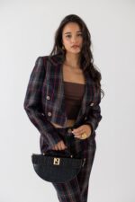 BLAZER CROPPED XADREZ TRESPASE FRACOMINA