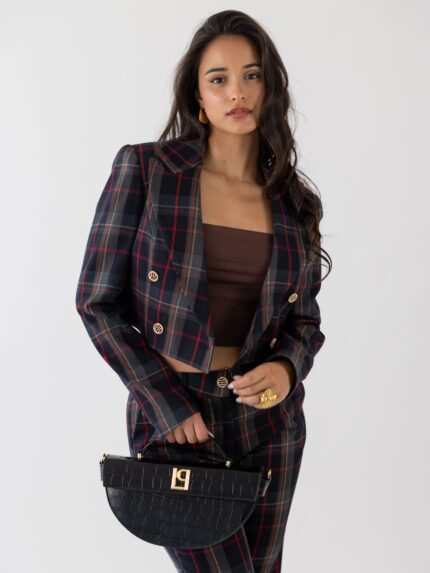 BLAZER CROPPED XADREZ TRESPASE FRACOMINA