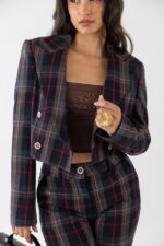 BLAZER CROPPED XADREZ TRESPASE FRACOMINA - Image 3