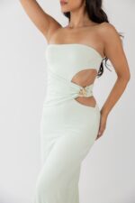 VESTIDO VERDE ÁGUA COM FIVELA PONTO CHIC - Image 4