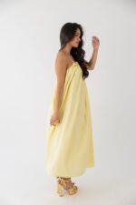 VESTIDO AMARELO COM PREGAS NO DECOTE PONTO CHIC - Image 2