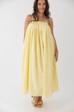 VESTIDO AMARELO COM PREGAS NO DECOTE PONTO CHIC - Image 5