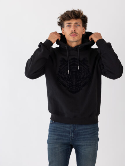 SWEATSHIRT PRETA COM ESTAMPADO LEÃO ANTONY MORATO