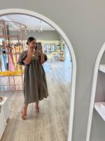 VESTIDO KAKI GODÉ PONTO CHIC - Image 6