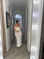VESTIDO COMPRIDO BRANCO TECIDO TRABLHADO PONTO CHIC - Image 2