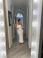 VESTIDO COMPRIDO BRANCO TECIDO TRABLHADO PONTO CHIC - Image 3