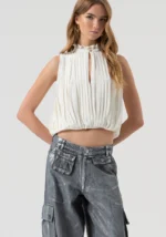 BLUSA BRANCA COM PREGAS FRACOMINA