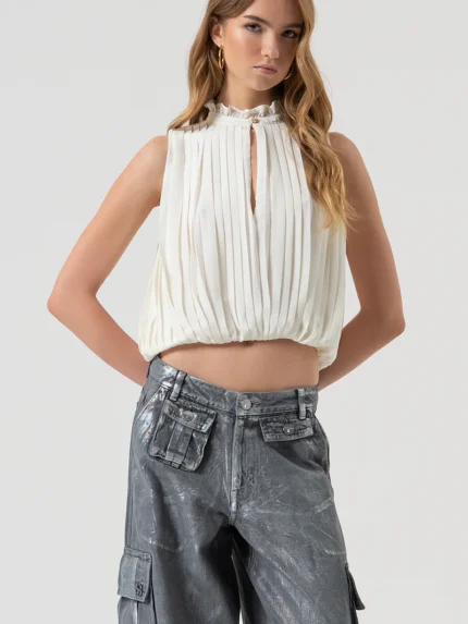 BLUSA BRANCA COM PREGAS FRACOMINA