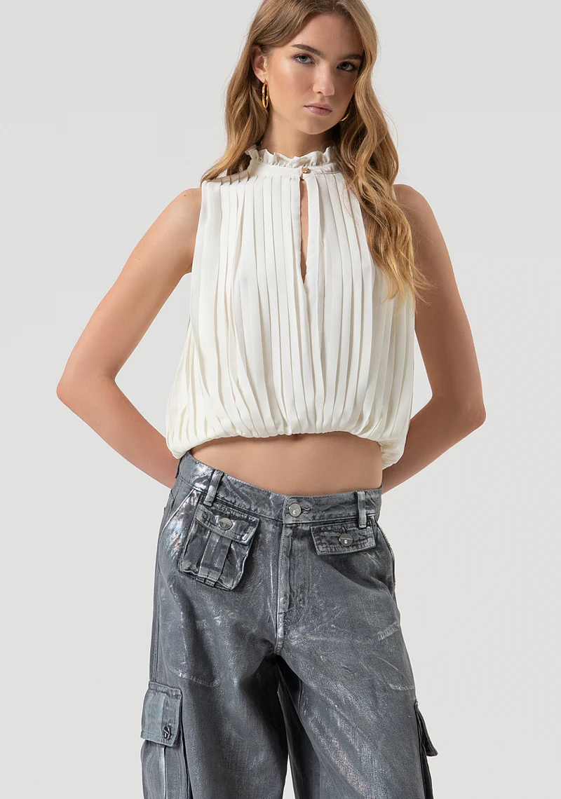 FR25WT2011W41201-108-1 BLUSA BRANCA COM PREGAS FRACOMINA - Image 1