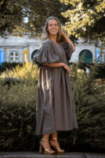 VESTIDO KAKI GODÉ PONTO CHIC - Image 3