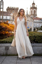 VESTIDO COMPRIDO FLUÍDO BEGE PONTO CHIC - Image 2
