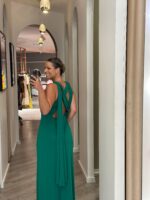 VESTIDO COMPRIDO VERDE CRUZADO PONTO CHIC - Image 2