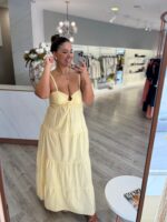VESTIDO AMARELO FLUÍDO COM FOLHOS PONTO CHIC - Image 4