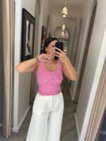 TOP ROSA CAVEADO COM APLICAÇÕES LANÇA PERFUME - Image 2