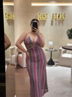 VESTIDO COMPRIDO TECIDO TRABALHADO PONTO CHIC - Image 4