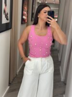 TOP ROSA CAVEADO COM APLICAÇÕES LANÇA PERFUME - Image 3