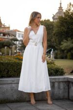 VESTIDO MDI BRANCO PONTO CHIC - Image 3