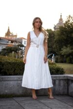 VESTIDO MDI BRANCO PONTO CHIC