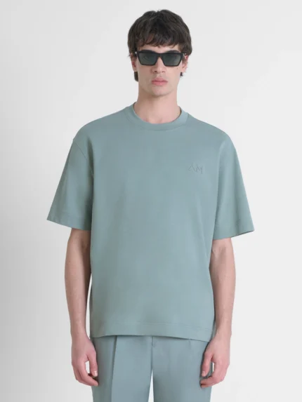 T-SHIRT VERDE BOXY FIT COM LOGO BORDADO ANOTNY MORATO