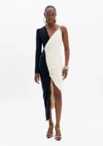 VESTIDO MIDI BICOLOR LANÇA PERFUME
