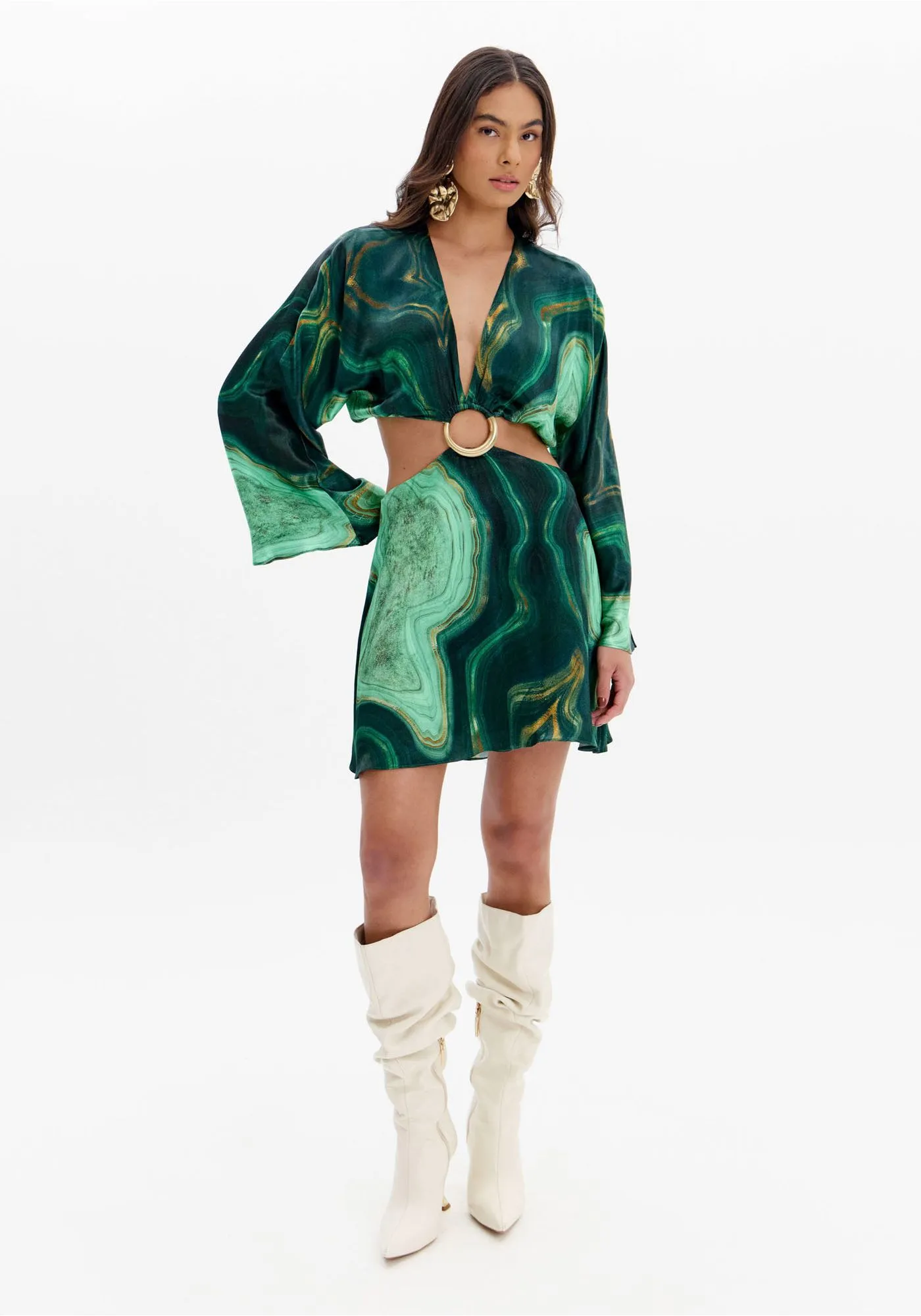 transferir VESTIDO ESTAMPADO COM ARGOLA LANÇA PERFUME - Image 1