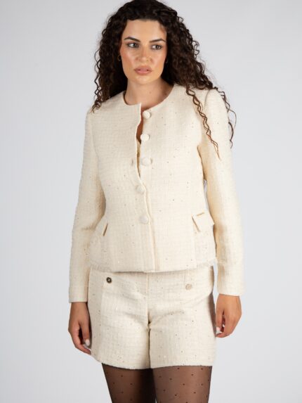 CASACO TWEED BRANCO SILVINA CAMPOS