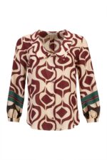 BLUSA ESTAMPADA EM TONS DE BORDO E BEGE SILVINA CAMPOS - Image 4