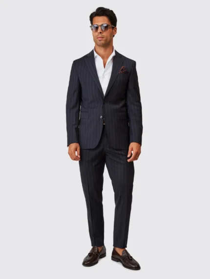 FATO AZUL COM RISCA DE GIZ SLIM FIT ZOLF