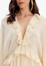 VESTIDO CREME COM FOLHOS LANÇA PERFUME - Image 3