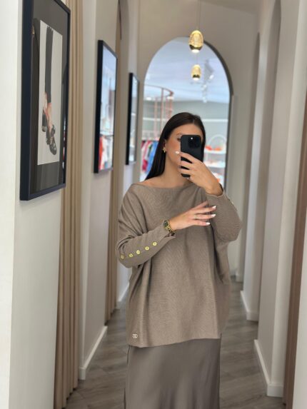 CAMISOLA TAUPE OVERSIZED RUGA