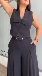 CALÇA WIDE LEG PRETA IMPERIAL - Image 4