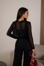 CALÇA WIDE LEG PRETA PONTO CHIC - Image 4