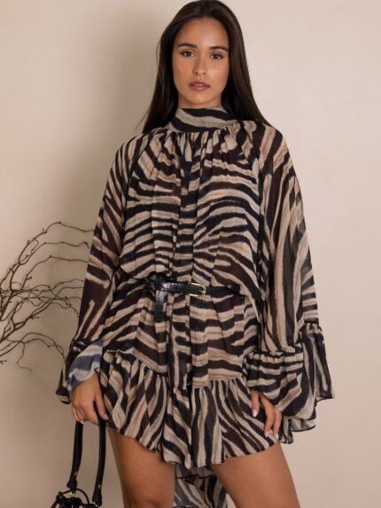 VESTIDO ESTAMPADO ZEBRA LANÇA PERFUME