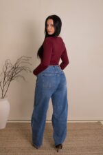 CALÇA JEANS CORTE RETO AZUL PONTO CHIC - Image 4