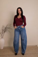 BODY BORDO COM APLICAÇÃO PONTO CHIC