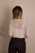 TOP RENDA CREME COM CARDIGAN PONTO CHIC - Image 2
