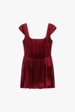 ESTIDO VERMELHO EM VELUDO COM SAIA ASSIMÉTRICA IMPERIAL - Image 2