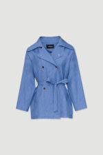 TRENCH AZUL COM CINTO AJUSTÁVEL FERRACHE - Image 3