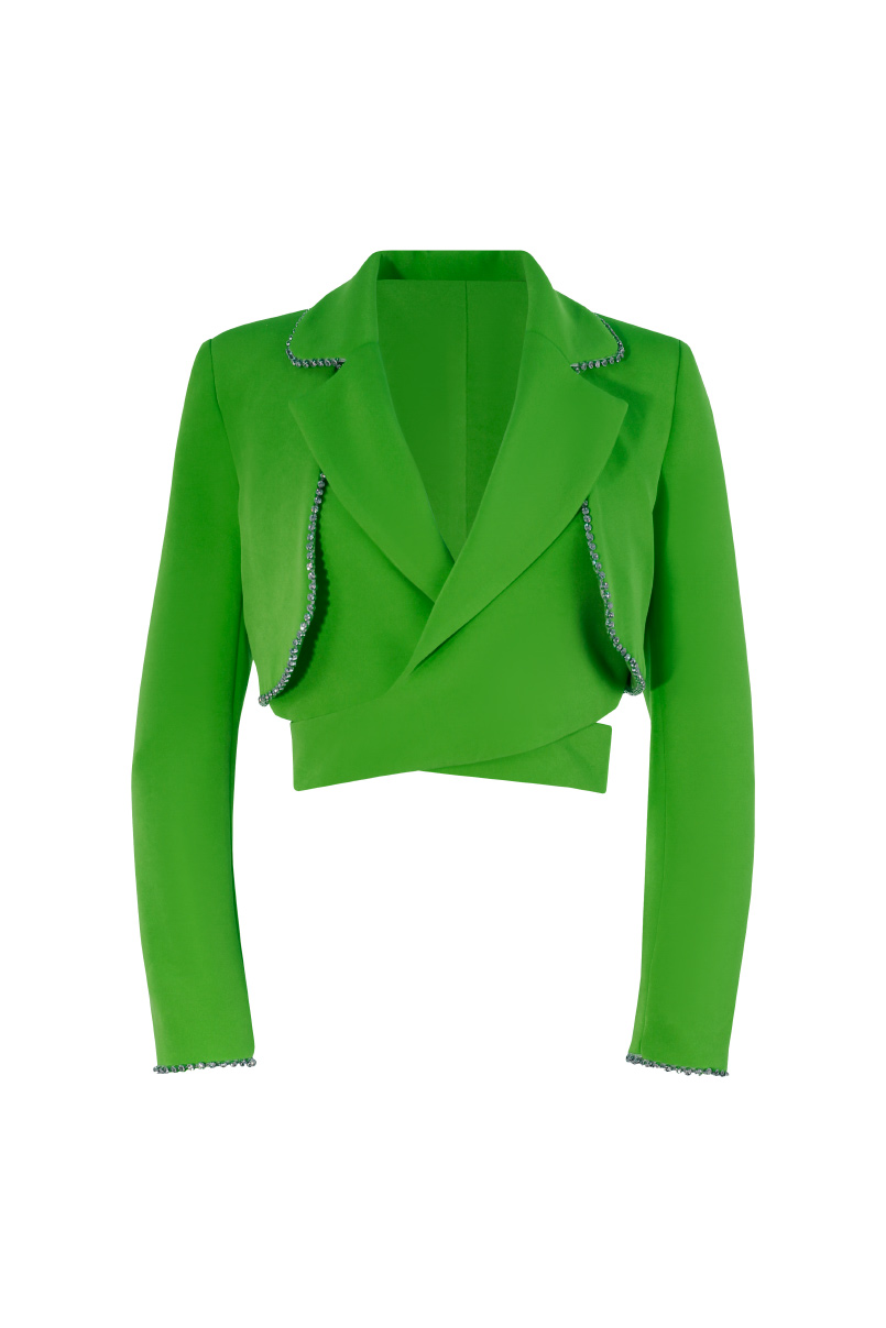 172-4-120n (1) CASACO CROPPED VERDE NEON SAHOCO - Image 1