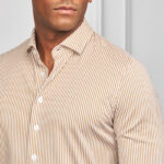 CAMISA STRETCH EASY-IRON RISCA BEGE SLIM FIT ZOLF - Image 3