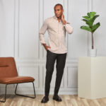 CAMISA STRETCH EASY-IRON RISCA BEGE SLIM FIT ZOLF - Image 2