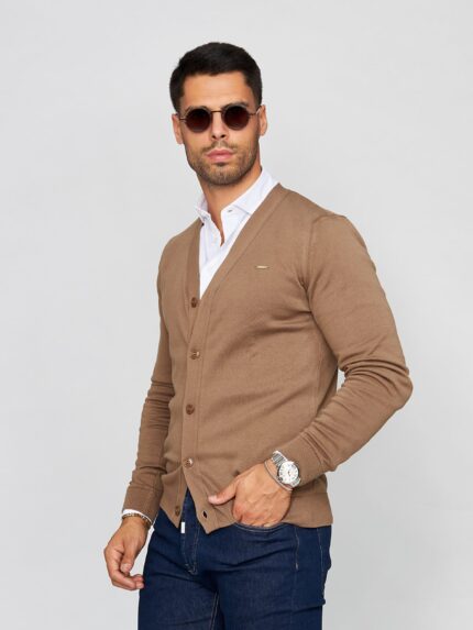 CARDIGAN COM BOTÕES CAMEL ZOLF