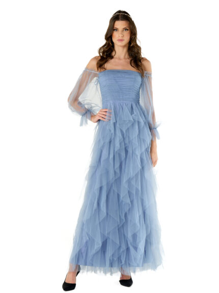 VESTIDO LONGO TULE AZUL CLARO NO SECRETS