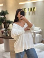 CAMISOLA OVERSIZE BRANCO PONTO CHIC - Image 5