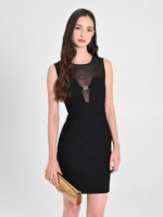 VESTIDO PRETO CURTO COM TRANSPARENCIA RINASCIMENTO