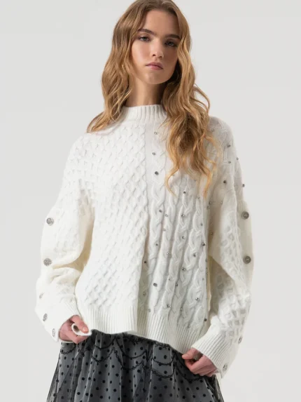 CAMISOLA  DE MALHA COM APLICAÇÕES FRACOMINA