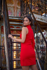 VESTIDO CURTO ASSIMÉTRICO VERMELHO LANÇA PERFUME - Image 4