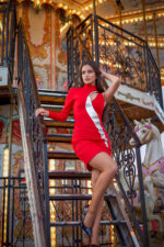 VESTIDO CURTO ASSIMÉTRICO VERMELHO LANÇA PERFUME - Image 2