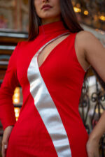 VESTIDO CURTO ASSIMÉTRICO VERMELHO LANÇA PERFUME - Image 3