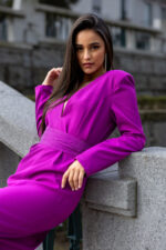 VESTIDO MIDI BERINGELA COM CINTO DE BRILHANTES LANÇA PERFUME - Image 3